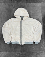 Load image into Gallery viewer, Geedup Handstyle Team Logo Reversible Bomber Jacket in White and Grey (2023)