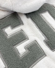 Load image into Gallery viewer, Geedup Handstyle Team Logo Reversible Bomber Jacket in White and Grey (2023)