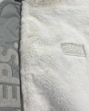 Load image into Gallery viewer, Geedup Handstyle Team Logo Reversible Bomber Jacket in White and Grey (2023)