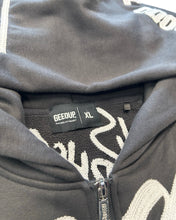 Load image into Gallery viewer, Geedup Multi-Logo Zip Jacket in Charcoal and White (2024)
