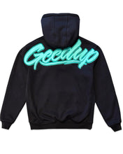 Load image into Gallery viewer, Geedup OG Script Hoodie in Navy and Teal (2025)