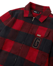 Load image into Gallery viewer, Geedup Play for Keeps PFK Flannel Jacket in Red and Navy (2024)