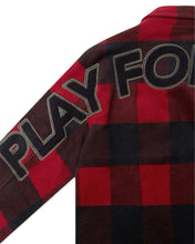Load image into Gallery viewer, Geedup Play for Keeps PFK Flannel Jacket in Red and Navy (2024)