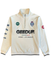 Load image into Gallery viewer, Geedup Sportsman Badges Quarert Zip Jumper in Cream (2023)