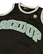 Load image into Gallery viewer, Geedup Team Logo B-Ball Jersey in Black and Teal (2021)