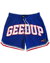Load image into Gallery viewer, Geedup Team Logo Perforated Shorts in Blue