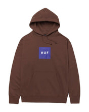 Load image into Gallery viewer, HUF Essential Box Logo Pull Over Hoodie in Brown