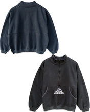 Load image into Gallery viewer, Adidas 1/2 Zip Sweatshirt in Black and Purple (Vintage)