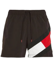 Load image into Gallery viewer, Tommy Hilfiger Flag Mid Length Swim Shorts in Black