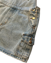 Load image into Gallery viewer, Used Denim Vintage Short Cargo Dungaree in Blue