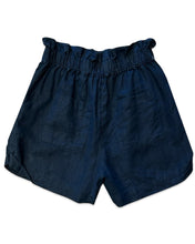 Load image into Gallery viewer, Witchery High-Waisted Linen Paperbag Shorts in Navy