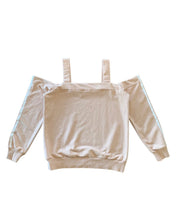 Load image into Gallery viewer, Adidas Tan Shoulderless 3 Stripe Jumper ⏐ Size 10 - Bisy Clothing