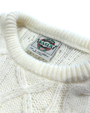 Load image into Gallery viewer, Basix Vintage Acrylic Cable Knit Wool Jumper in White - Bisy Clothing