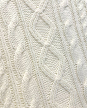Load image into Gallery viewer, Basix Vintage Acrylic Cable Knit Wool Jumper in White - Bisy Clothing