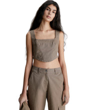 Load image into Gallery viewer, Calvin Klein Cotton Canvas Corset Sleeveless Top - Bisy Clothing