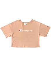 Load image into Gallery viewer, CHAMPION Heritage Logo Crop Short Sleeve T-Shirt in Dusk Pink 050123 - Bisy Clothing