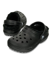 Load image into Gallery viewer, Crocs Kids' Classic Fuzzy Lined Clog in Black - Bisy Clothing