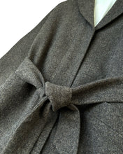 Load image into Gallery viewer, Esprit Tweed Belted Wrap Wool Coat in Brown - Bisy Clothing
