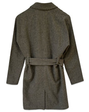 Load image into Gallery viewer, Esprit Tweed Belted Wrap Wool Coat in Brown - Bisy Clothing
