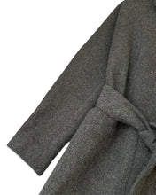 Load image into Gallery viewer, Esprit Tweed Belted Wrap Wool Coat in Brown - Bisy Clothing