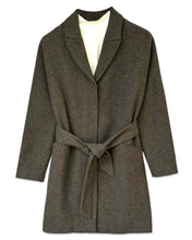 Load image into Gallery viewer, Esprit Tweed Belted Wrap Wool Coat in Brown - Bisy Clothing