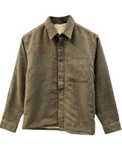 Load image into Gallery viewer, Flannel Sherpa Lined Button Jacket in Brown Tweed - Bisy Clothing