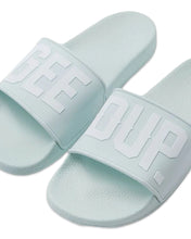 Load image into Gallery viewer, Geedup Core Logo Slides in Blue / White - Bisy Clothing