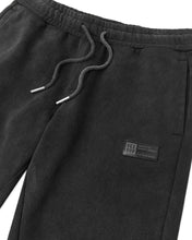 Load image into Gallery viewer, Geedup Stacked Logos Trackpants in Vintage Washed Black - Bisy Clothing