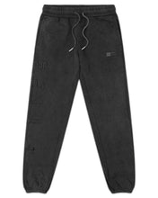Load image into Gallery viewer, Geedup Stacked Logos Trackpants in Vintage Washed Black - Bisy Clothing