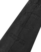Load image into Gallery viewer, Geedup Stacked Logos Trackpants in Vintage Washed Black - Bisy Clothing