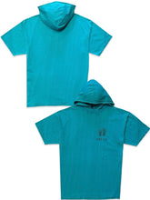 Load image into Gallery viewer, Hang Ten Vintage Shirt Hooded Surf T-Shirt in Teal (1990's) - Bisy Clothing