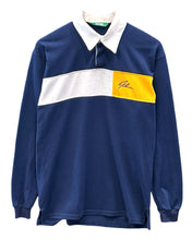 Load image into Gallery viewer, Ichpig Rugby Long Sleeve Polo Shirt in Navy - Bisy Clothing