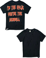 Load image into Gallery viewer, Kylie Cosmetics 'I'm the Kylie You're the Kendall' Distressed T-Shirt in Black (2016) - Bisy Clothing