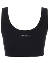 Load image into Gallery viewer, Palm Angels Fitted Ribbed Cropped Tank Top in Black - Bisy Clothing