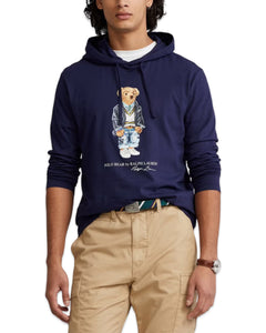 Ralph Lauren Heritage Bear Long Sleeve Hooded T-Shirt in Blue ⏐ Size XL