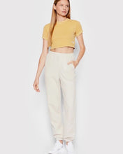 Load image into Gallery viewer, Reebok Natural Dye Fitted Crop T-Shirt in Pastel Gold - Bisy Clothing