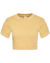 Load image into Gallery viewer, Reebok Natural Dye Fitted Crop T-Shirt in Pastel Gold - Bisy Clothing