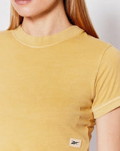 Load image into Gallery viewer, Reebok Natural Dye Fitted Crop T-Shirt in Pastel Gold - Bisy Clothing