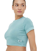 Load image into Gallery viewer, Reebok Natural Dye Fitted Crop T-Shirt in Sea Green - Bisy Clothing