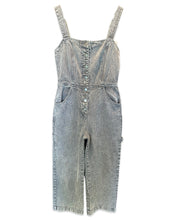 Load image into Gallery viewer, RVCA Denim Button Wide Leg Overalls in Grey - Bisy Clothing