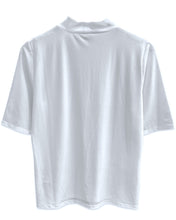 Load image into Gallery viewer, Witchery Mock Neck Short Sleeve Texture T-Shirt in White - Bisy Clothing