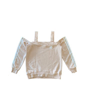 Load image into Gallery viewer, Adidas Tan Shoulderless 3 Stripe Jumper ⏐ Size 10