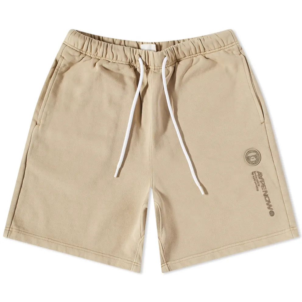 AAPE By *A Bathing Ape® Embroidered Badge Sweat Shorts Beige ⏐ Multiple Sizes