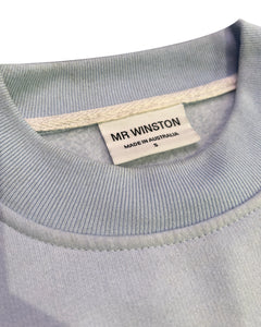 Mr Winston Crop Crewneck Jumper in Baby Blue Preowned