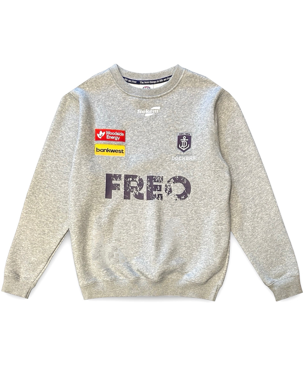 AFL Sekem Fremantle Dockers Crewneck Jumper in Grey
