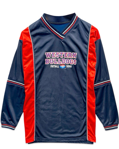 AFL Western Bulldogs Vintage Long Sleeve Jersey in Blue and Red 100% Authentic | Bisy Fremantle