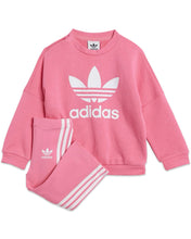 Load image into Gallery viewer, Adidas Loose Crew Flared Leggings Tracksuit Set in Pink 100% Authentic | Bisy Fremantle