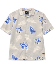 Load image into Gallery viewer, Afends Short Sleeve Linen Shirt in Grey and Blue - 100% Authentic | Bisy Fremantle