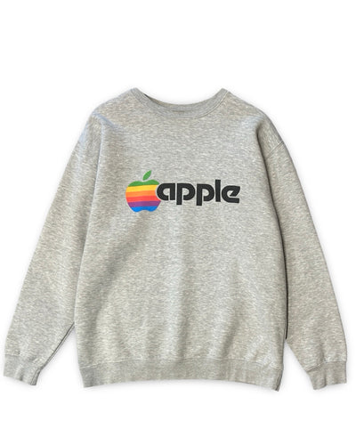 Apple Computers Rainbow Logo Crew in Heather Grey