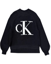 Load image into Gallery viewer, Calvin Klein Women’s Logo Sweater Black Rib-Knit Jumper – 100% Authentic | Bisy Fremantle